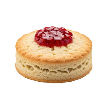 Delicious scone with raspberry jam topping