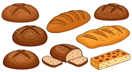 Variety of Freshly Baked Bread Loaves 1.
