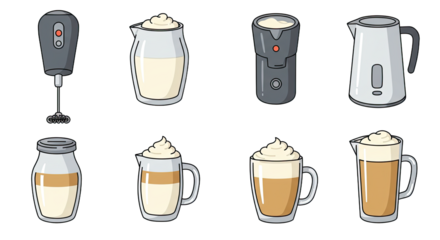 Various Kitchen Appliances for Preparing Beverages.