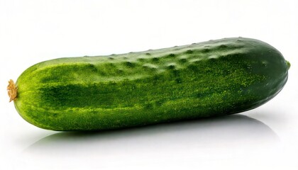 Fresh Green Cucumber on White Background.