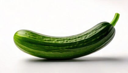 Fresh Green Cucumber on White Background.