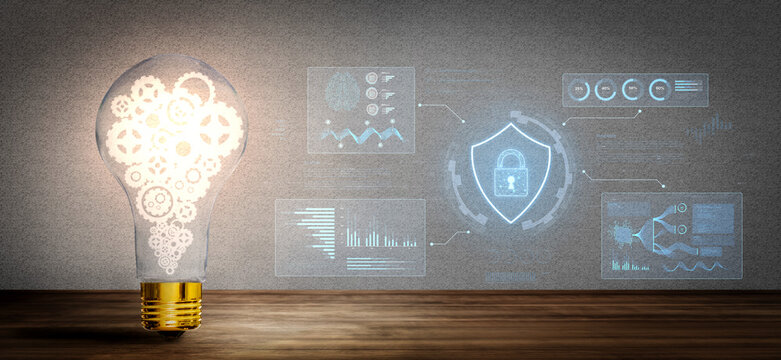 A futuristic cybersecurity dashboard for a Security Operations Center (SOC). The system monitors the network, analyzes data for threats, and provides comprehensive protection. Fermion - Powered by Adobe