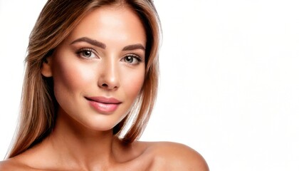 Fototapeta premium Beautiful Young Woman with Healthy Skin Portrait.