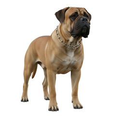 Obraz premium Majestic bullmastiff standing alert and proud with a distinctive chain collar