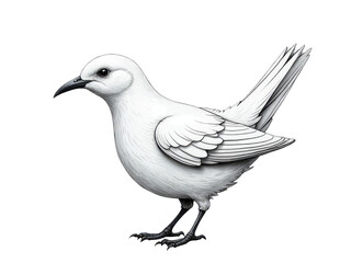 Fototapeta premium A simple illustration of a bird sitting on a plain white background, perfect for use in educational materials or as a design element