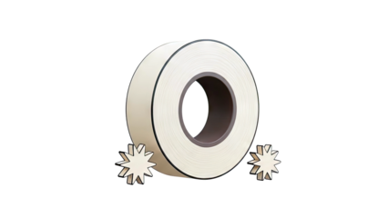 Roll of paper with starbursts