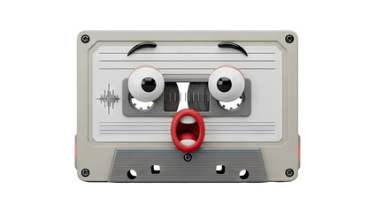 Surprised Cassette Tape Character