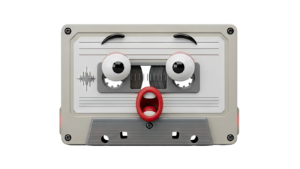 Surprised Cassette Tape Character