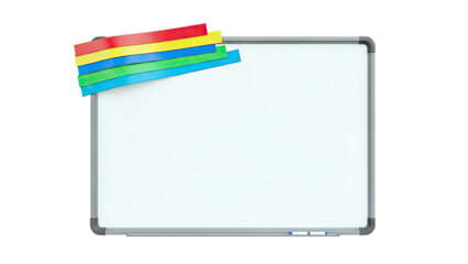 Whiteboard with Colorful Paper Strips