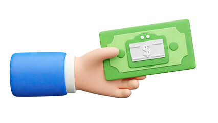 3D Hand Holding Money