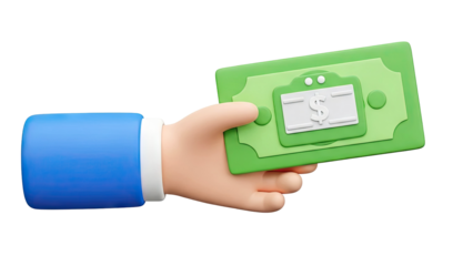 3D Hand Holding Money