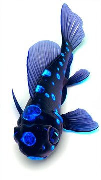Lantern fish with Glowing Spots Isolated on Pure White Background Generative AI