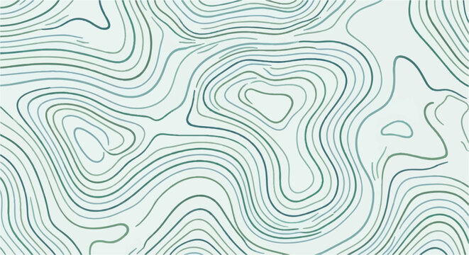 Minimalist Green Sage Topographic Pattern Background with Delicate Organic Contour Lines