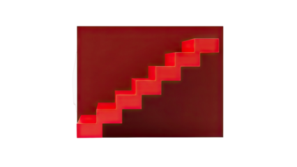 Abstract Red Staircase with Neon Glow