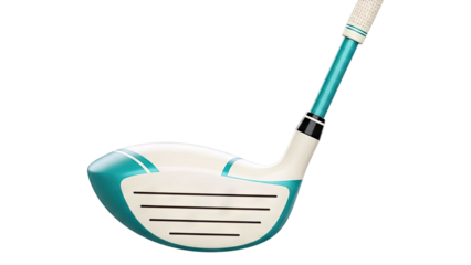 Teal and cream golf driver with white grip