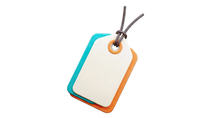 Three stacked blank tags on a white background