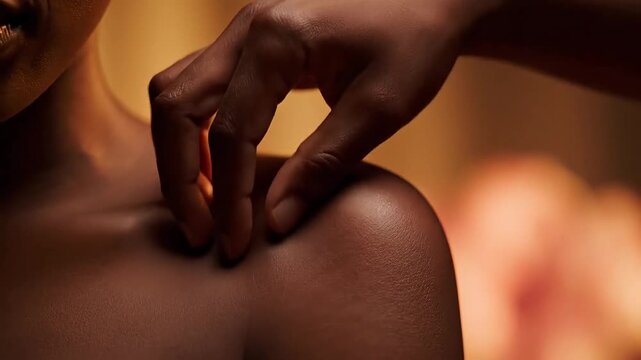  Relaxing massage therapy with warm oil and soft candlelight for ultimate tranquility