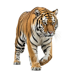 Fototapeta premium Majestic siberian tiger in mid-stride, capturing the essence of wildlife beauty