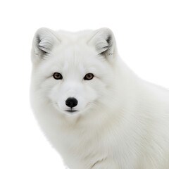 Naklejka premium A majestic arctic fox in its natural habitat, captured in a close-up portrait