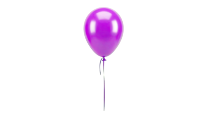 Single Purple Balloon with Ribbon