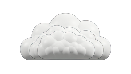 Stylized 3D White Cloud Icon