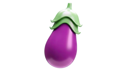 Stylized 3D Purple Eggplant