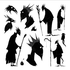 Obraz premium character design sheet of a shadow puppet