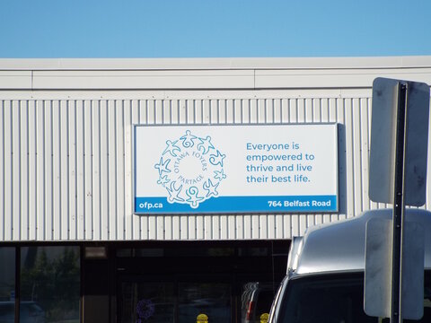 Ottawa, ON, Canada-July 7,2025: The exterior view of the "Ottawa Foyers Partage" building at 764 Belfast Road.