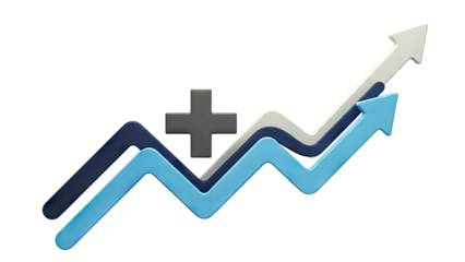 Positive Growth Trend with Plus Symbol