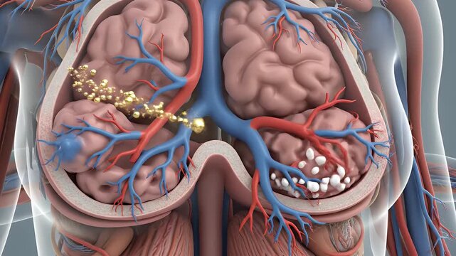 Realistic 3D Rendering of Prolactin Imbalance in Breast Tissue with Veins and Glands for Medical Education and