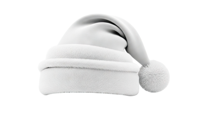 White Santa Claus Hat on White Background