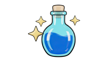 Magic Potion Bottle with Sparkles