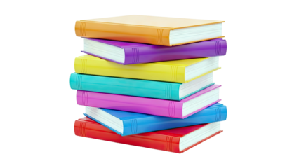 Stack of colorful hardcover books