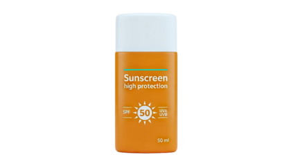 Sunscreen high protection SPF 50, 50ml orange bottle with white cap
