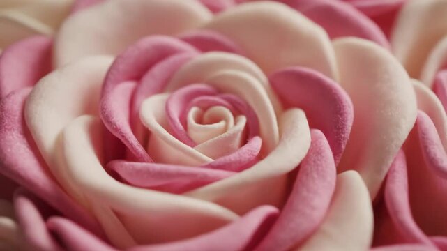 Macro Shot of a Pink and White Rose in Sharp Focus