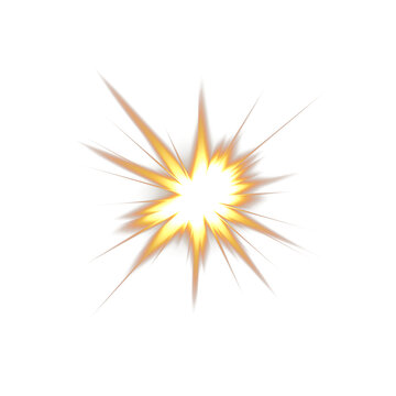 Light Bright Star explodes on a transparent background