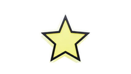 Yellow star with black outline and glow