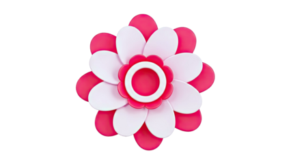 3D Rendering of a Pink and Red Flower