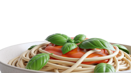 Spaghetti with Tomato Sauce and Fresh Basil