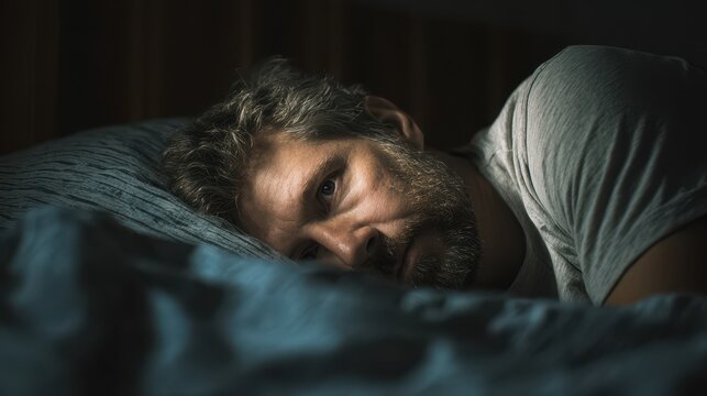 A man can t sleep in bed