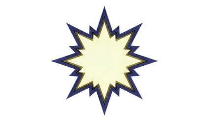 Yellow Starburst Explosion Icon with Black Outline