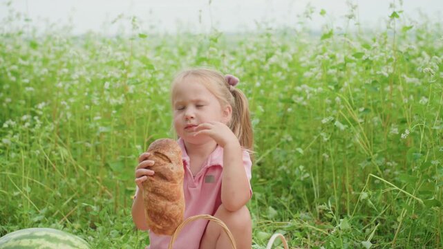 Young girl appreciates fresh air and scenic views, Child joyfully discovers marvels of natural environment, Innocent young girl delightfully explores beauty and serenity of outdoor world