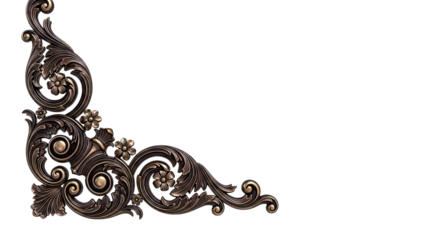Ornate Corner Scrollwork with Floral Embellishments