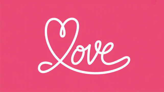 a pink background with a white heart shaped love sign