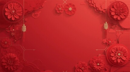 Chinese new year background with snowflakes
