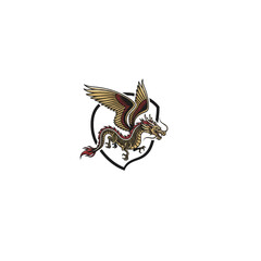 Fototapeta premium Mythical Dragon Crest