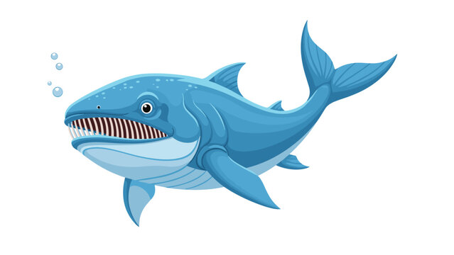 Cartoon illustration of a prehistoric dunkleosteus fish, an armored predator from the Devonian period, swimming with its mouth open.