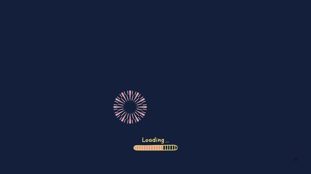 Modern Digital Interface Showing a Dynamic Loading Animation with a Colorful Starburst Spinner and Progress Bar