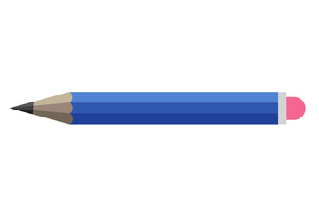 Cartoon blue pencil icon, vector drawing