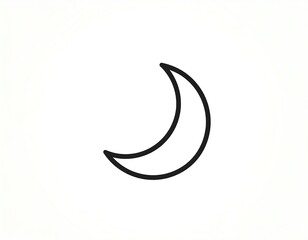 Obraz premium A minimalist illustration of a crescent-shaped celestial body outlined with a solid, dark stroke against a bright, gradient background
